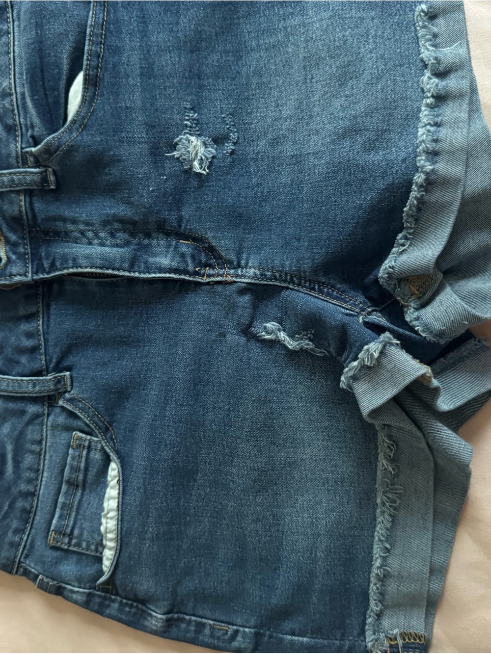 SO Women's Dark Blue Distressed Jean Shorts
